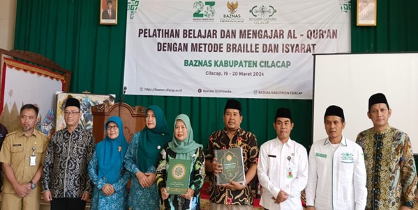 LPMQ Mengisi Kegiatan Training Of Trainer (ToT) Pelatihan Mushaf Al-Qur’an Braille dan Isyarat Baznas dan LazisNu Cilacap